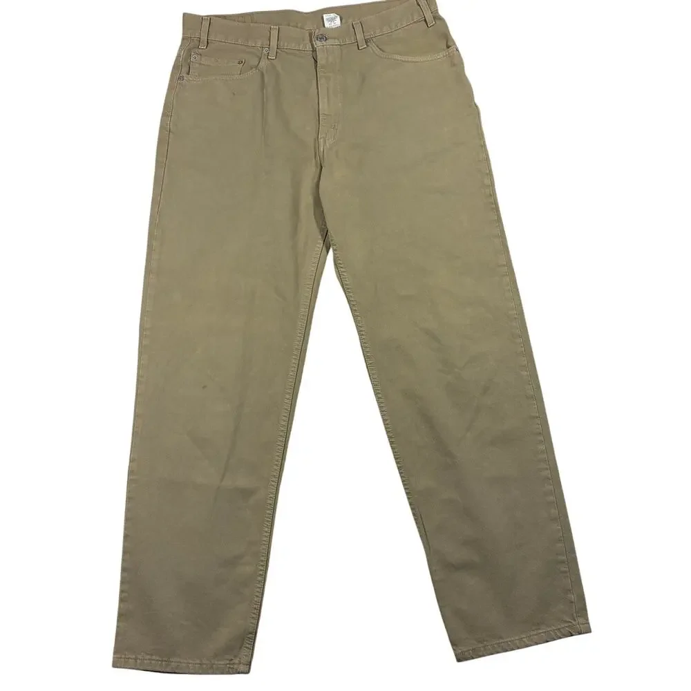 Vintage Levi's 550 Jeans Mens 38 x 32 Tan Beige Relaxed Fit Denim Tapered Y2k